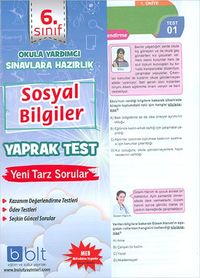 6.Sınıf Sosyal Bilgiler Yaprak Test