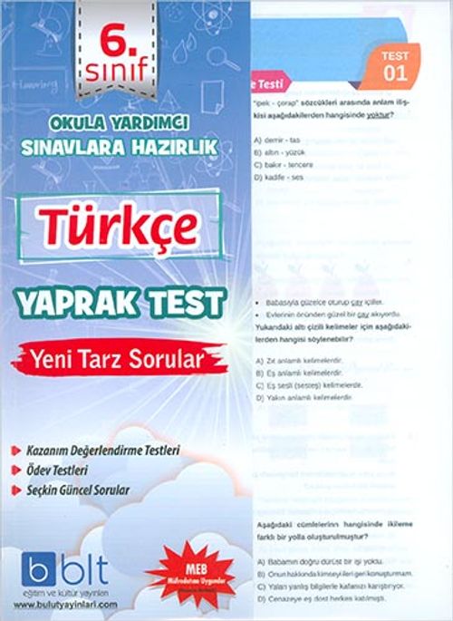 6.Sınıf Türkçe Yaprak Test