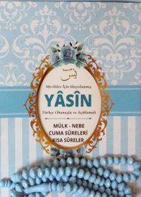Mevlitler İçin Hazırlanmış Yasin Türkçe Okunuşlu ve Açıklamalı (Tesbih Hediyeli) (Mavi)