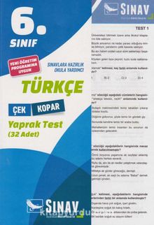 6. Sınıf Türkçe Çek Kopar Yaprak Test (32 Yaprak)