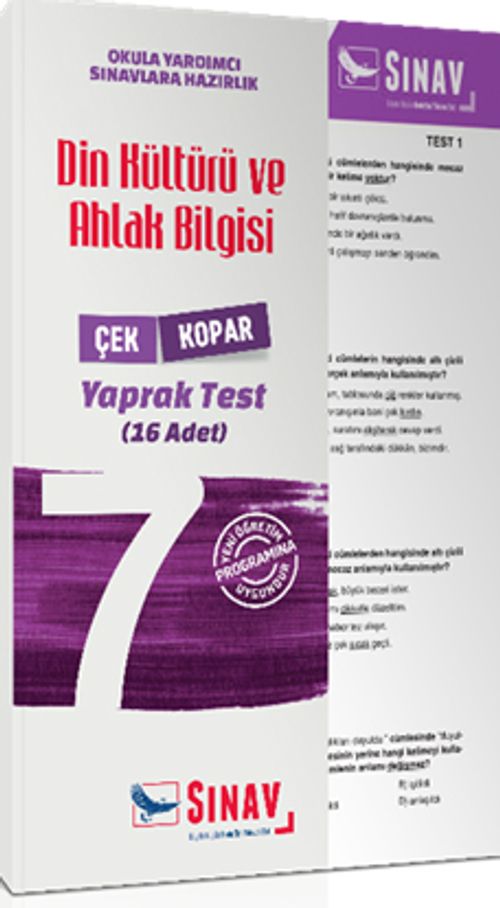 7. Sınıf Din Kültürü ve Ahlak Bilgisi Yaprak Test  (16 Adet)