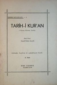 Tarih-i Kur'an (Kuranı Kerimin Tarihi) (5-B-11)