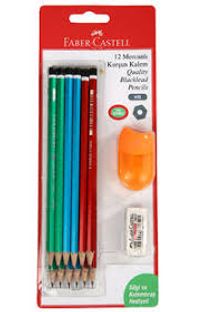 Mercanlı Kurşun Kalem 12'li + Silgi + Kalemtraş