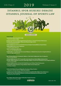 İstanbul Spor Hukuku Dergisi / İstanbul Journal of Sports Law Cilt 1 Sayı 2