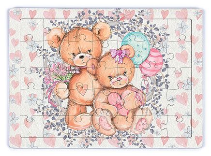 Ayıcıklar Ahşap Puzzle 35 Parça (XXXV-02)