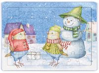 Kardan Adam ve Doğum Günü Ahşap Puzzle 35 Parça (XXXV-11)