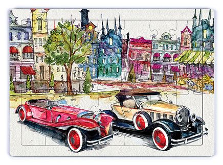 Klasik Arabalar Ahşap Puzzle 35 Parça (XXXV-14)