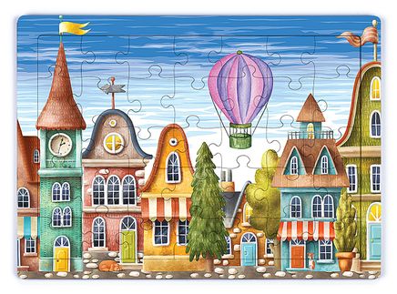 Masal Kasabası Ahşap Puzzle 35 Parça (XXXV-15)