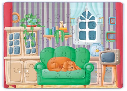 Uykucu Köpek Ahşap Puzzle 35 Parça (XXXV-26)