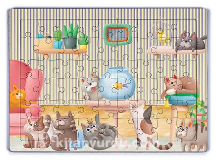 Akvaryum ve Kediler Ahşap Puzzle 54 Parça (LIV-01)