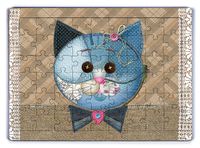 Yamalı Kedi Ahşap Puzzle 54 Parça (LIV-28)