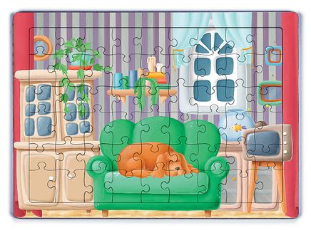 Uykucu Köpek Ahşap Puzzle 54 Parça (LIV-26)