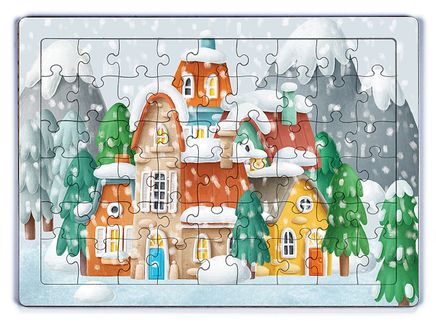 Orman Köyü ve Kış Ahşap Puzzle 54 Parça (LIV-20)