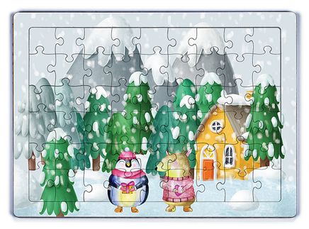 Kış Dostları Ahşap Puzzle 54 Parça (LIV-12)