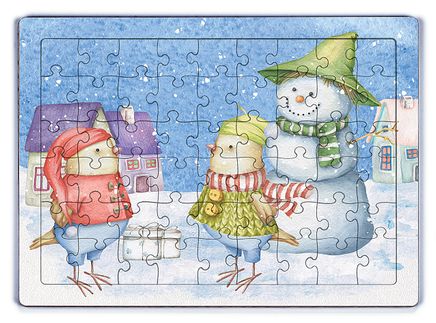 Kardan Adam ve Doğum Günü Ahşap Puzzle 54 Parça (LIV-11)