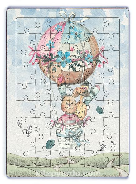 Balonla Seyahat Ahşap Puzzle 54 Parça (LIV-03)