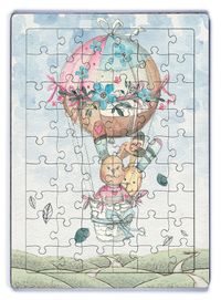 Balonla Seyahat Ahşap Puzzle 54 Parça (LIV-03)