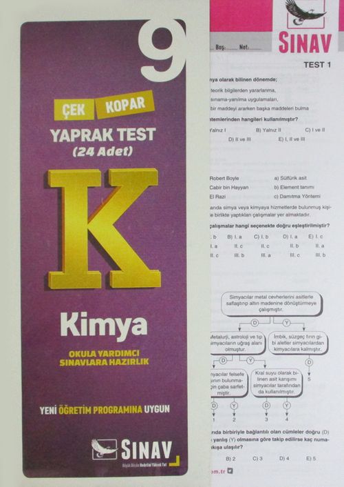 9. Sınıf Kimya Yaprak Test 24 Test