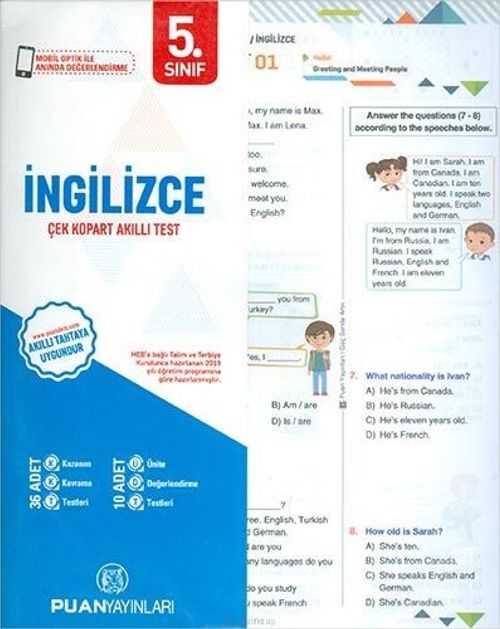 5. Sınıf İngilizce Yaprak Test