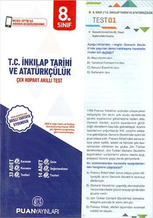 8. Sınıf T. C. İnkılap Tarihi ve Atatürkçülük Yaprak Test