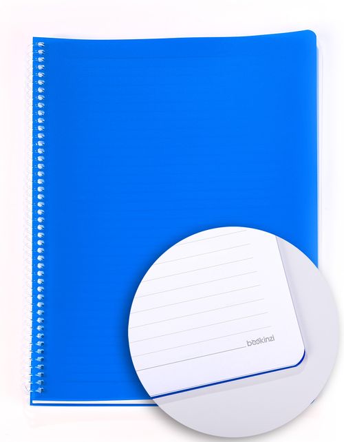 Bookinzi Okul Defteri - 60gr. 70 yaprak A4 Spiralli Gri Cizgili Defter