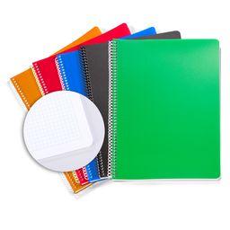 Bookinzi Okul Defteri - 60gr. 70 yaprak A4 Spiralli Mavi Kareli Defter 5'li Set