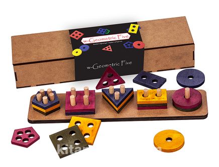 Montessori Ahşap Zeka Oyunları / w-Geometric Five