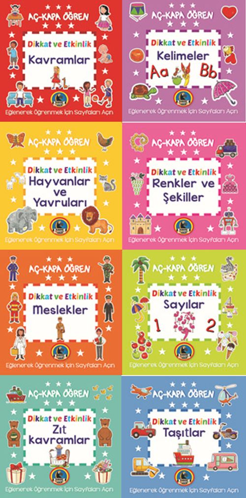 Aç-Kapa Öğren (8 Kitap)