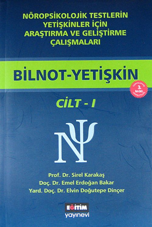Bilnot-Yetişkin (2 Kitap) & Nöropsikolojik Testlerin Yetişkinler İçin Araştırma ve Geliştirme Çalışmaları