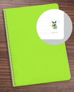Bookinzi Okul Defteri - 80gr 70 yaprak  A4 Spiralli - Pandalı Defter