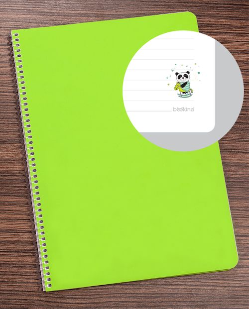Bookinzi Okul Defteri - 80gr 70 yaprak  A4 Spiralli - Pandalı Defter