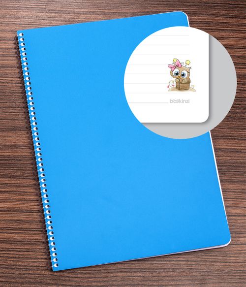 Bookinzi Okul Defteri -  80gr 70 yaprak A4 Spiralli - Baykuşlu Defter