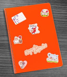 Bookinzi Okul Defteri -  80gr 70 yaprak A4 Spiralli - Stickerli Koyunlu Defter