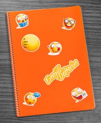 Bookinzi Okul Defteri -  80gr 70 yaprak A4 Spiralli - Stickerli Emojili Defter