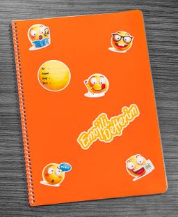 Bookinzi Okul Defteri -  80gr 70 yaprak A4 Spiralli - Stickerli Emojili Defter