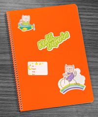 Bookinzi Okul Defteri -  80gr 70 yaprak A4 Spiralli - Stickerli Kedili Defter