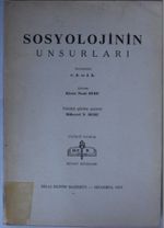Sosyolojinin Unsurları (Kod:7-I-23)