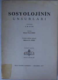 Sosyolojinin Unsurları (Kod:7-I-23)