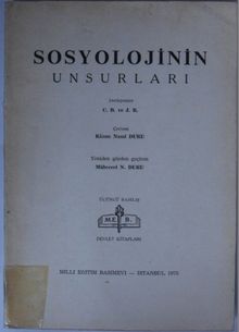 Sosyolojinin Unsurları (Kod:7-I-23)