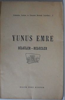 Yunus Emre / Bilgiler - Belgeler (Kod:7-I-21)