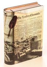 Kitap Şeklinde Mıknatıslı Ahşap Akordeon Kutu - Gazete Nostalji