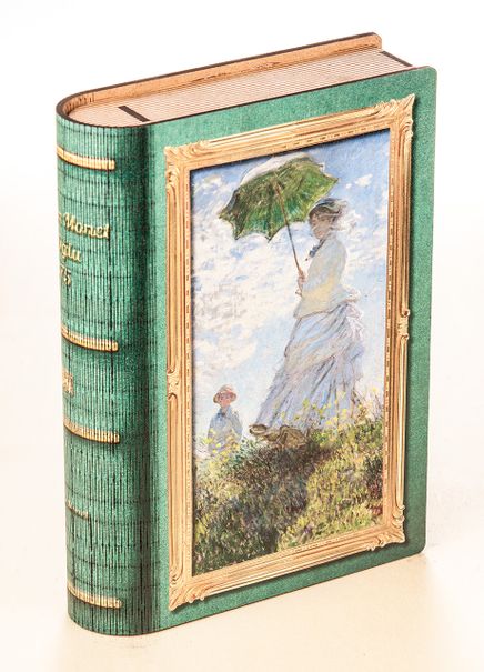 Kitap Şeklinde Mıknatıslı Ahşap Akordeon Kutu - Ressamlar - Monet