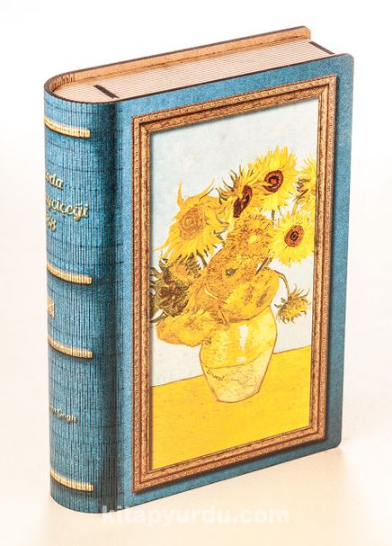 Kitap Şeklinde Mıknatıslı Ahşap Akordeon Kutu - Van Gogh