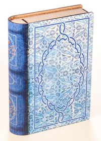 Kitap Şeklinde Mıknatıslı Ahşap Akordeon Kutu - Çini Desen