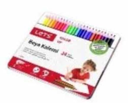 24 Renk Boya Kalemi Metal Kutuda L-4124T