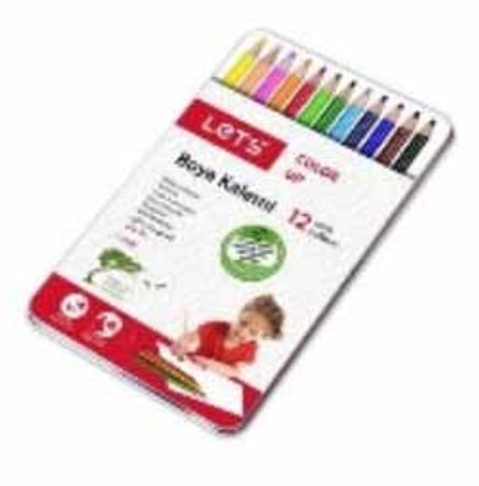 12 Renk Boya Kalemi Metal Kutuda L-4120T