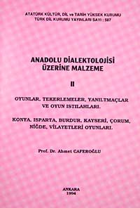Anadolu Dialektolojisi Üzerine Malzeme II
