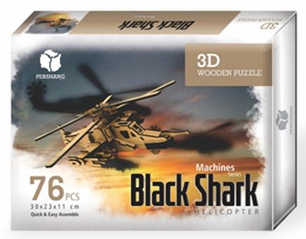 Kara Köpekalığı Helikopter (Black Shark) Yapboz Ahşap