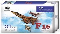 F16 Jet Uçak 3 Boyutlu Yapboz Ahşap (21 Parça)