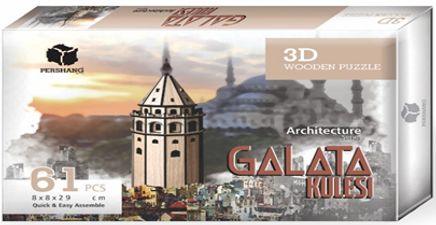 Yeni Galata Kulesi 3 Boyutlu Yapboz Ahşap (61 Parça)